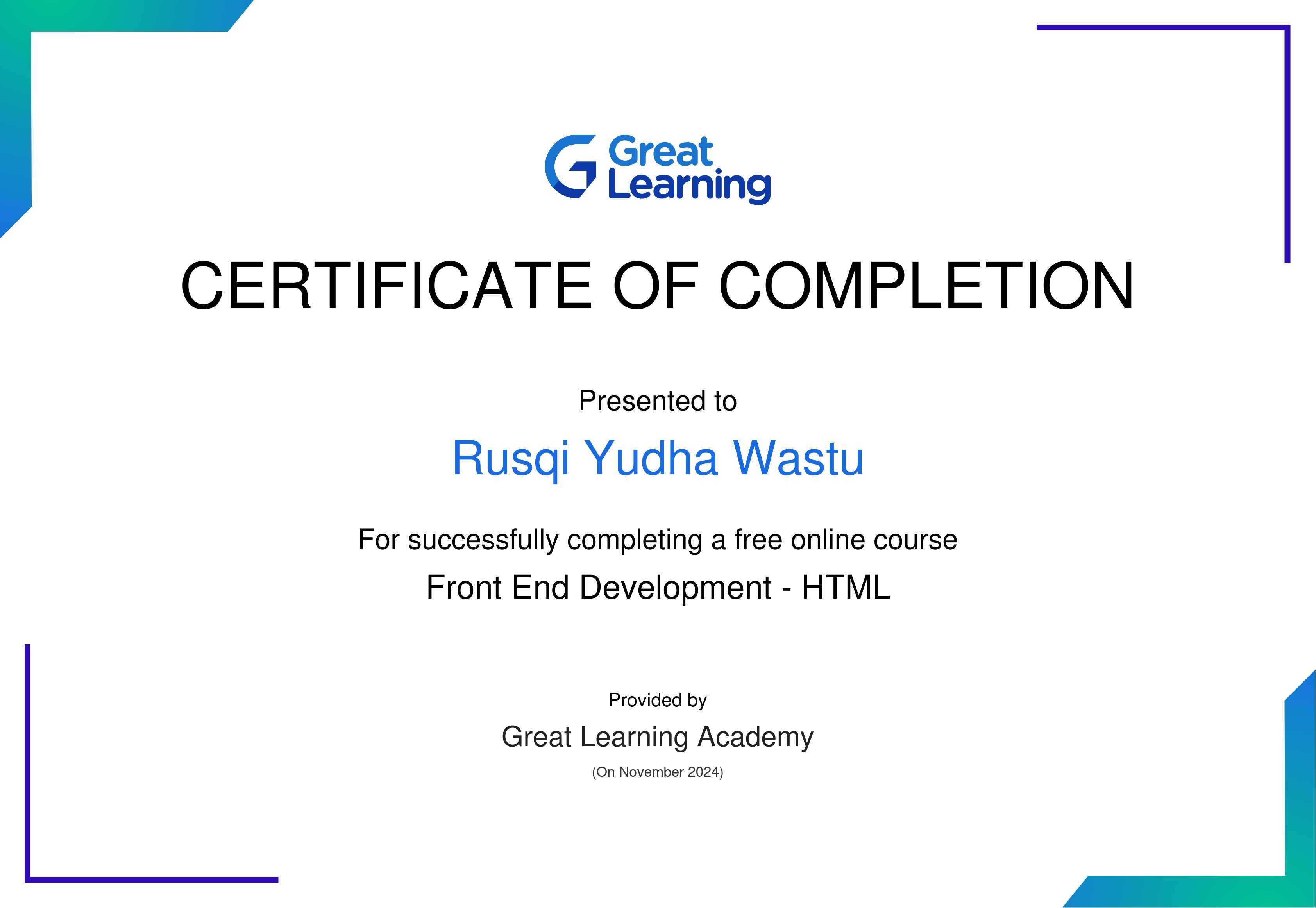 Certificate Cover